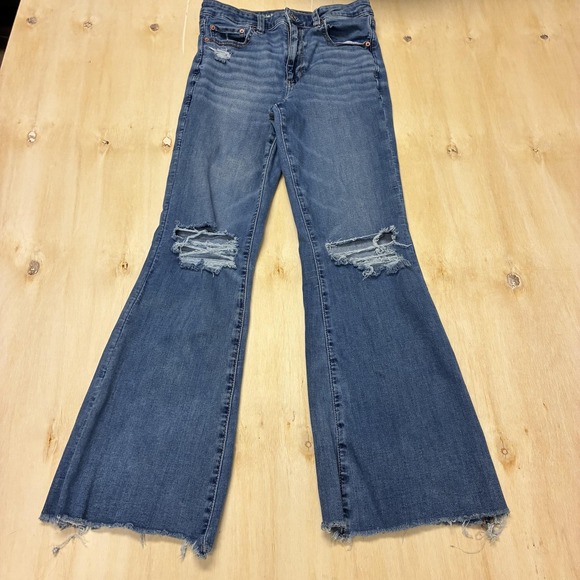 American Eagle Outfitters Denim - American Eagle Outfitters Next Level Stretch Flare Jeans Womens 8 Distressed